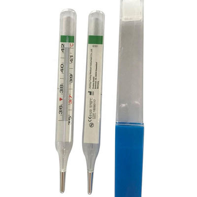 Soporte OEM Temómetro de escala de vidrio clínico sin mercurio para axilario rectal oral
