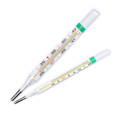 Soporte OEM Temómetro de escala de vidrio clínico sin mercurio para axilario rectal oral