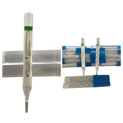 Soporte OEM Temómetro de escala de vidrio clínico sin mercurio para axilario rectal oral