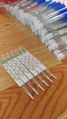 Termómetro de vidrio libre de mercurio para la fiebre médica Temperatura de grado hospitalario