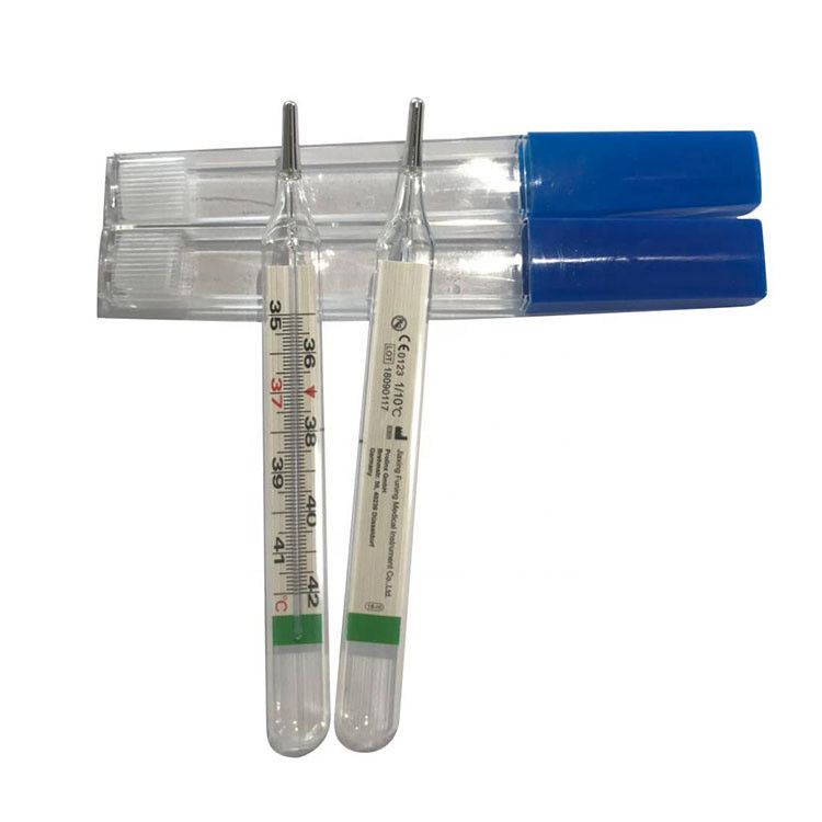 Soporte OEM Temómetro de escala de vidrio clínico sin mercurio para axilario rectal oral